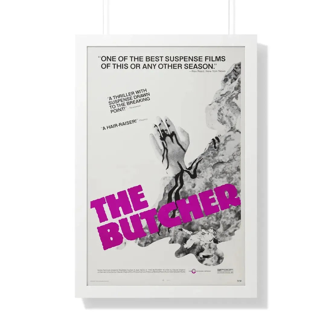 THE BUTCHER 1970 - Framed Movie Poster 20" x 30" White - The Sticker Space