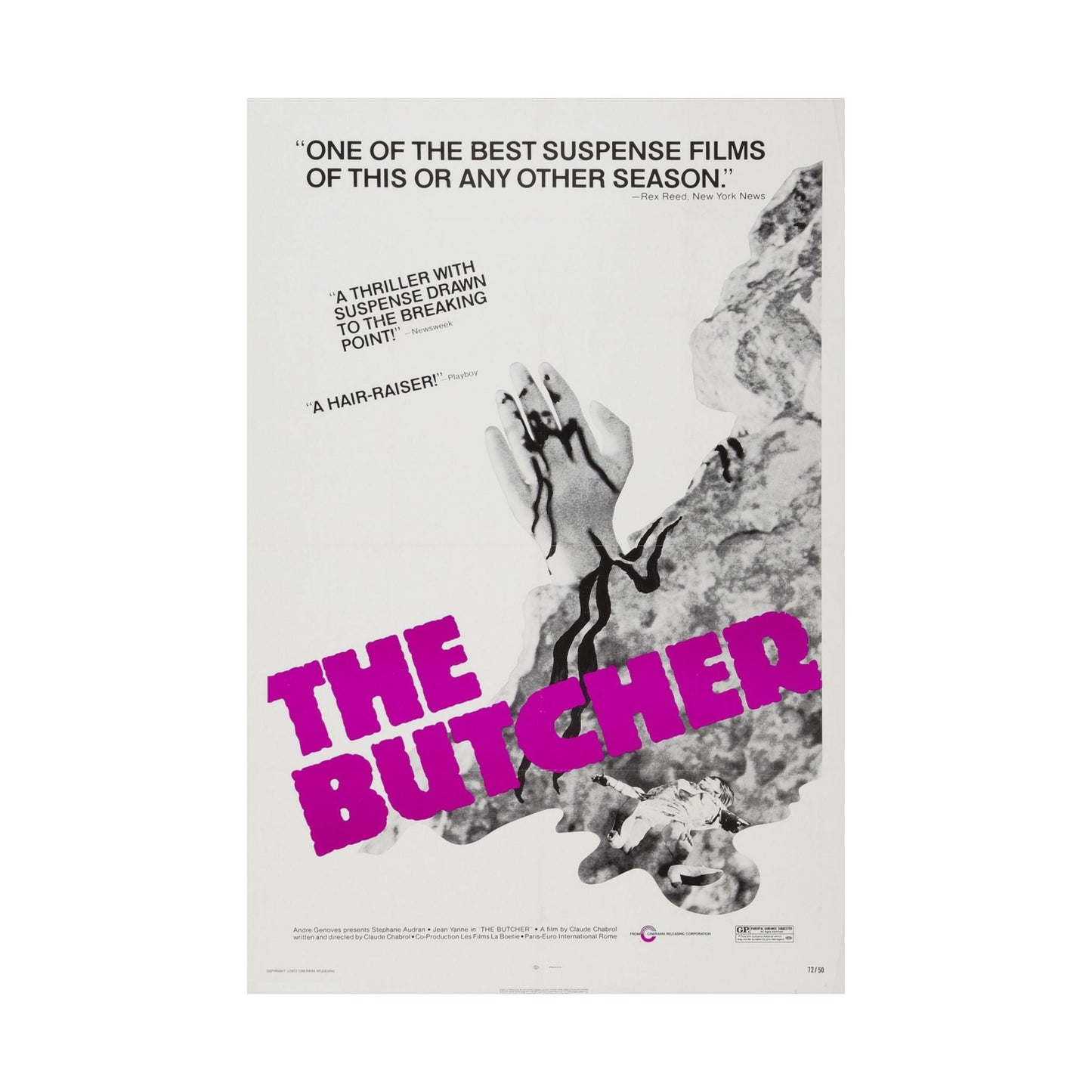 THE BUTCHER 1970 - Paper Movie Poster-The Sticker Space