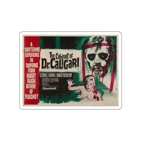 THE CABINET OF CALIGARI 1962 Movie Poster STICKER Vinyl Die-Cut Decal 2 Inch - The Sticker Space