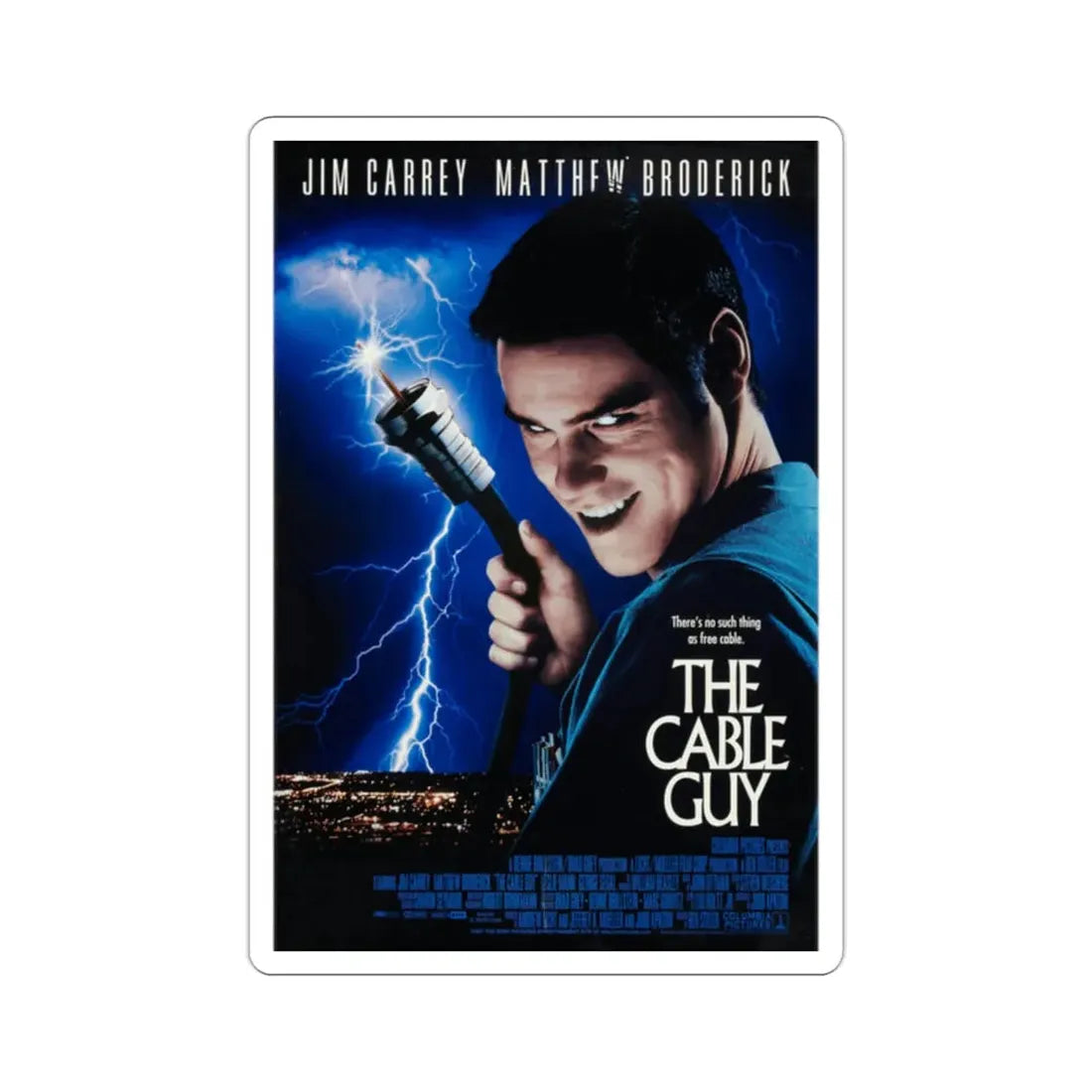 The Cable Guy 1996 Movie Poster STICKER Vinyl Die-Cut Decal 2 Inch - The Sticker Space