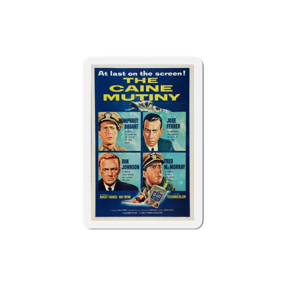 The Caine Mutiny 1954 Movie Poster Refrigerator Magnet 5 Inch - The Sticker Space