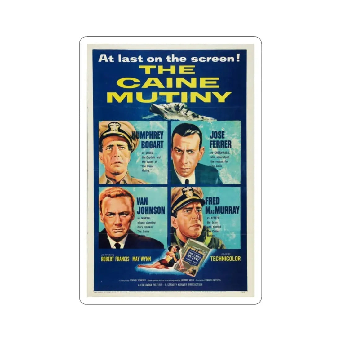 The Caine Mutiny 1954 Movie Poster STICKER Vinyl Die-Cut Decal 2 Inch - The Sticker Space