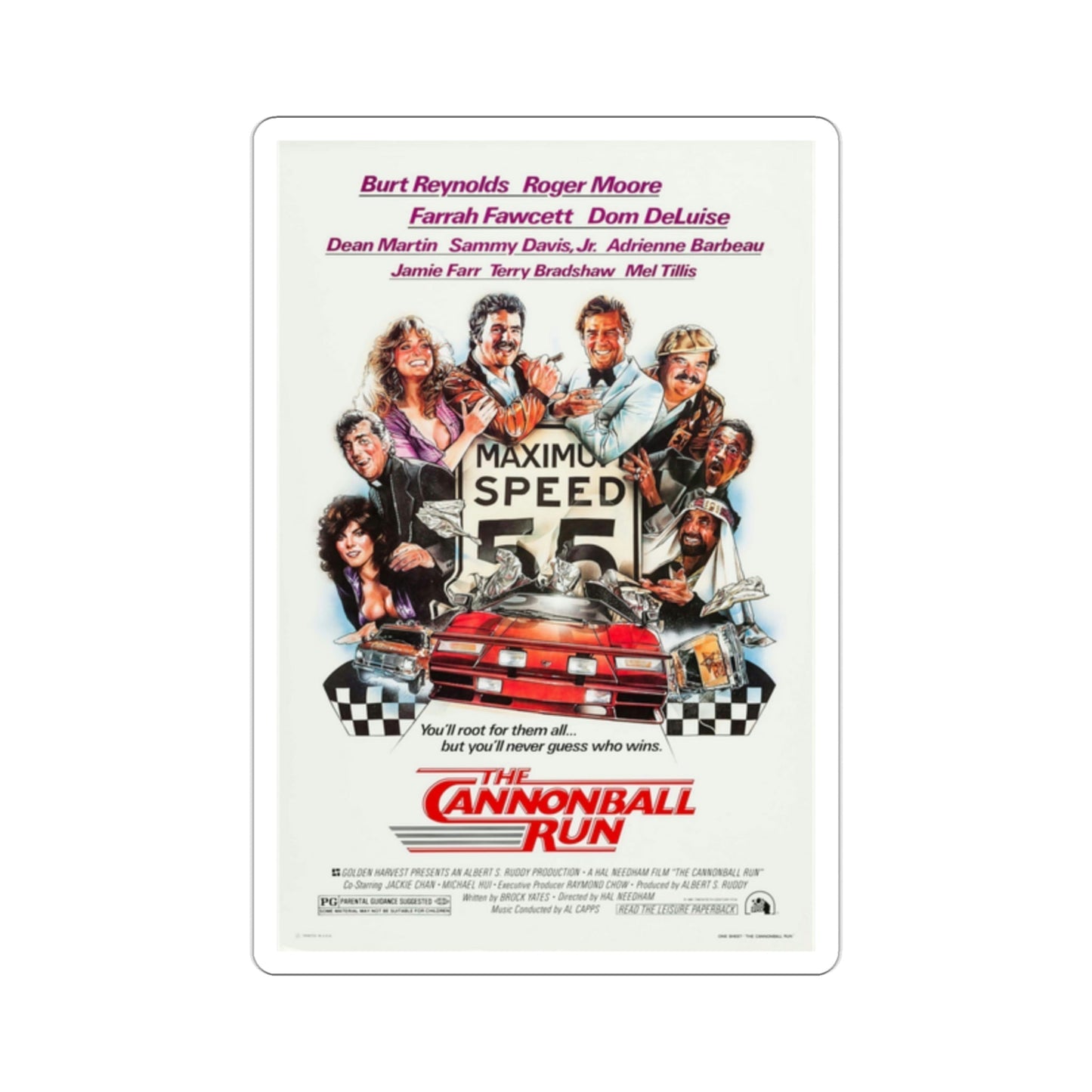 The Cannonball Run 1981 Movie Poster STICKER Vinyl Die-Cut Decal-2 Inch-The Sticker Space