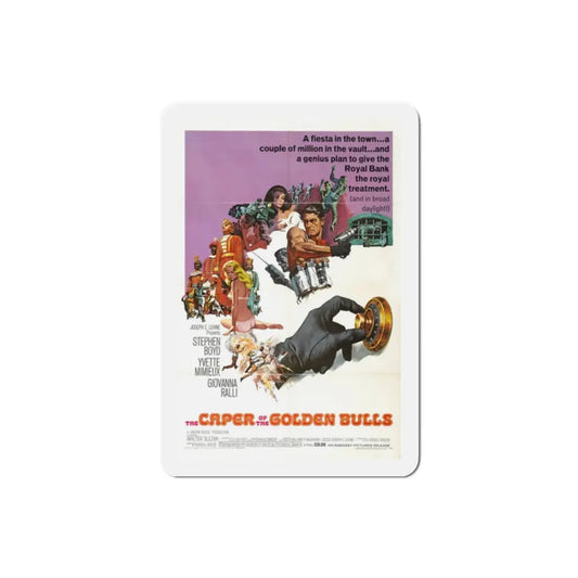 The Caper of the Golden Bulls 1967 Movie Poster Refrigerator Magnet 2 Inch - The Sticker Space