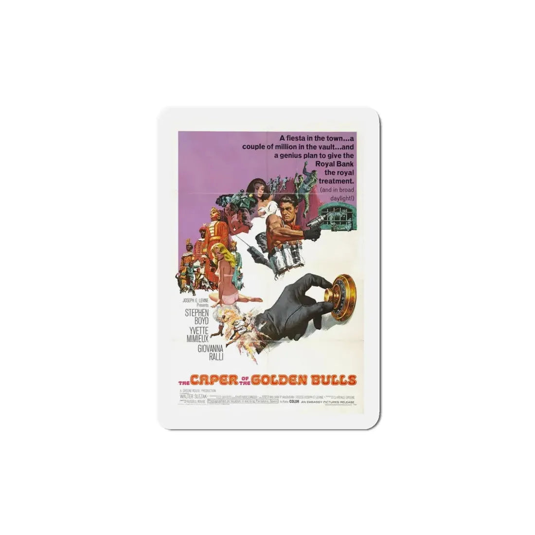 The Caper of the Golden Bulls 1967 Movie Poster Refrigerator Magnet 4 Inch - The Sticker Space