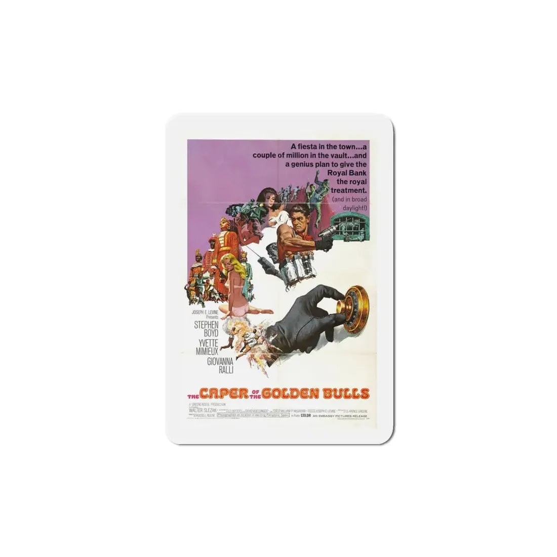 The Caper of the Golden Bulls 1967 Movie Poster Refrigerator Magnet 5 Inch - The Sticker Space