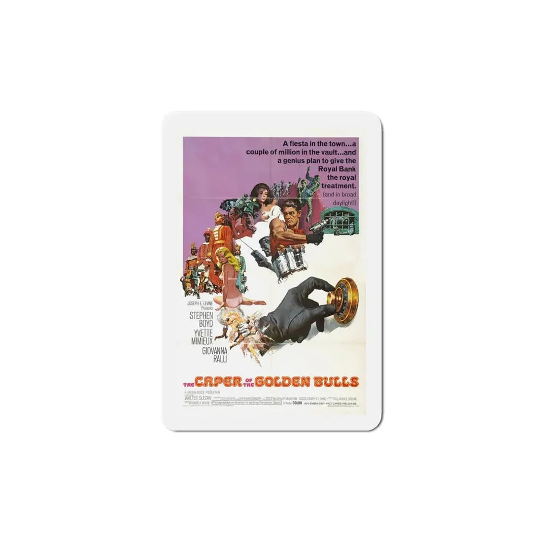 The Caper of the Golden Bulls 1967 Movie Poster Refrigerator Magnet 6 Inch - The Sticker Space