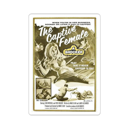 THE CAPTIVE FEMALE 1973 Movie Poster - STICKER Vinyl Kiss-Cut Decal 3 Inch White - The Sticker Space