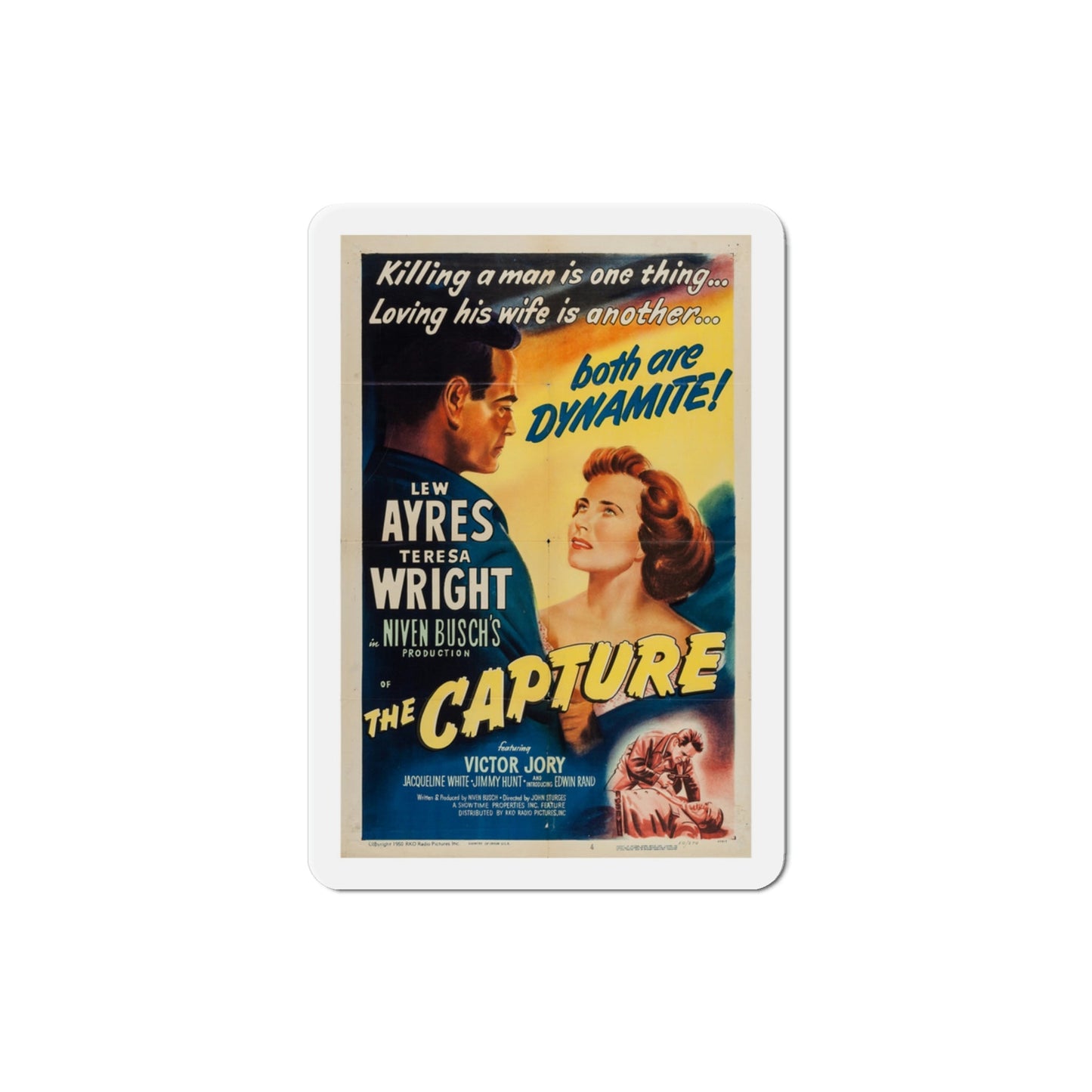 The Capture 1950 Movie Poster Die-Cut Magnet-3 Inch-The Sticker Space