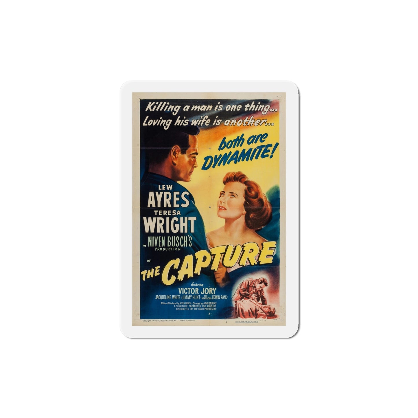 The Capture 1950 Movie Poster Die-Cut Magnet-4 Inch-The Sticker Space
