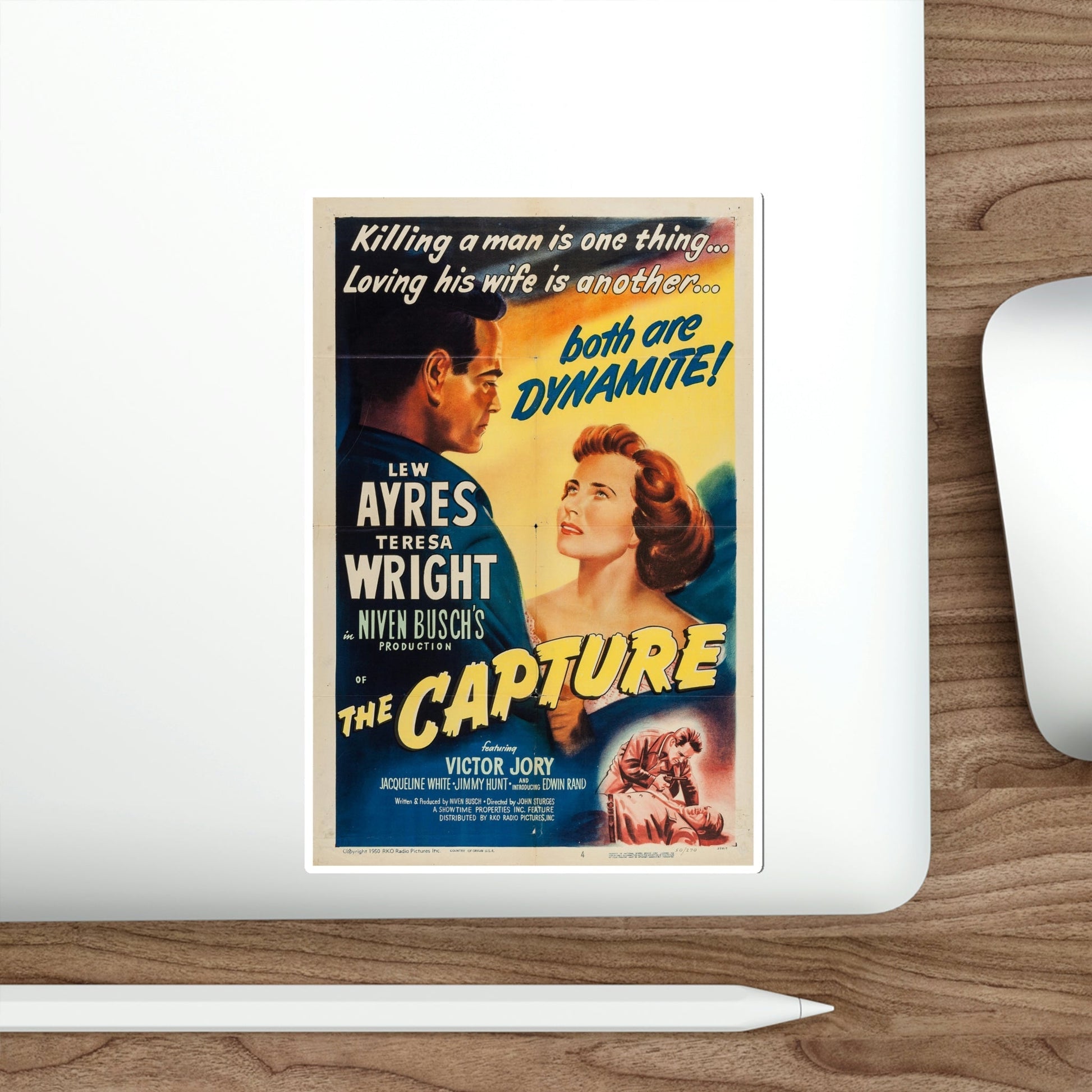 The Capture 1950 Movie Poster STICKER Vinyl Die-Cut Decal-The Sticker Space