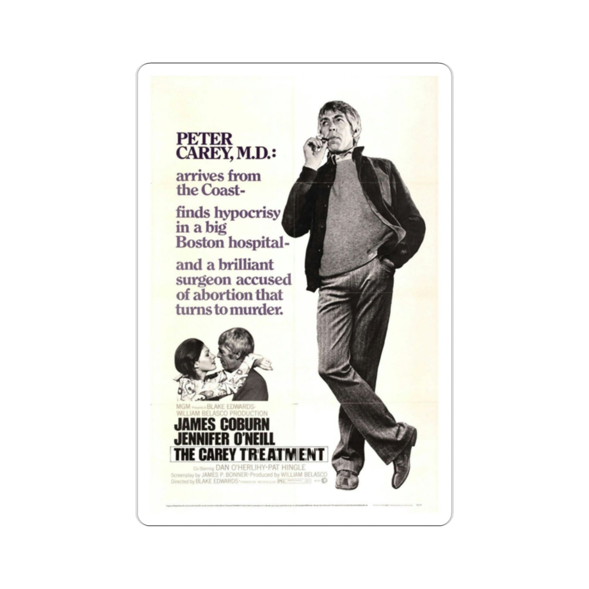 The Carey Treatment 1972 Movie Poster STICKER Vinyl Die-Cut Decal-2 Inch-The Sticker Space