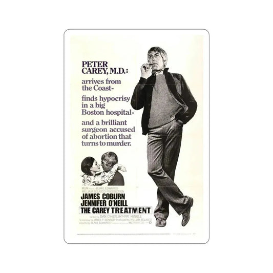 The Carey Treatment 1972 Movie Poster STICKER Vinyl Die-Cut Decal 6 Inch - The Sticker Space