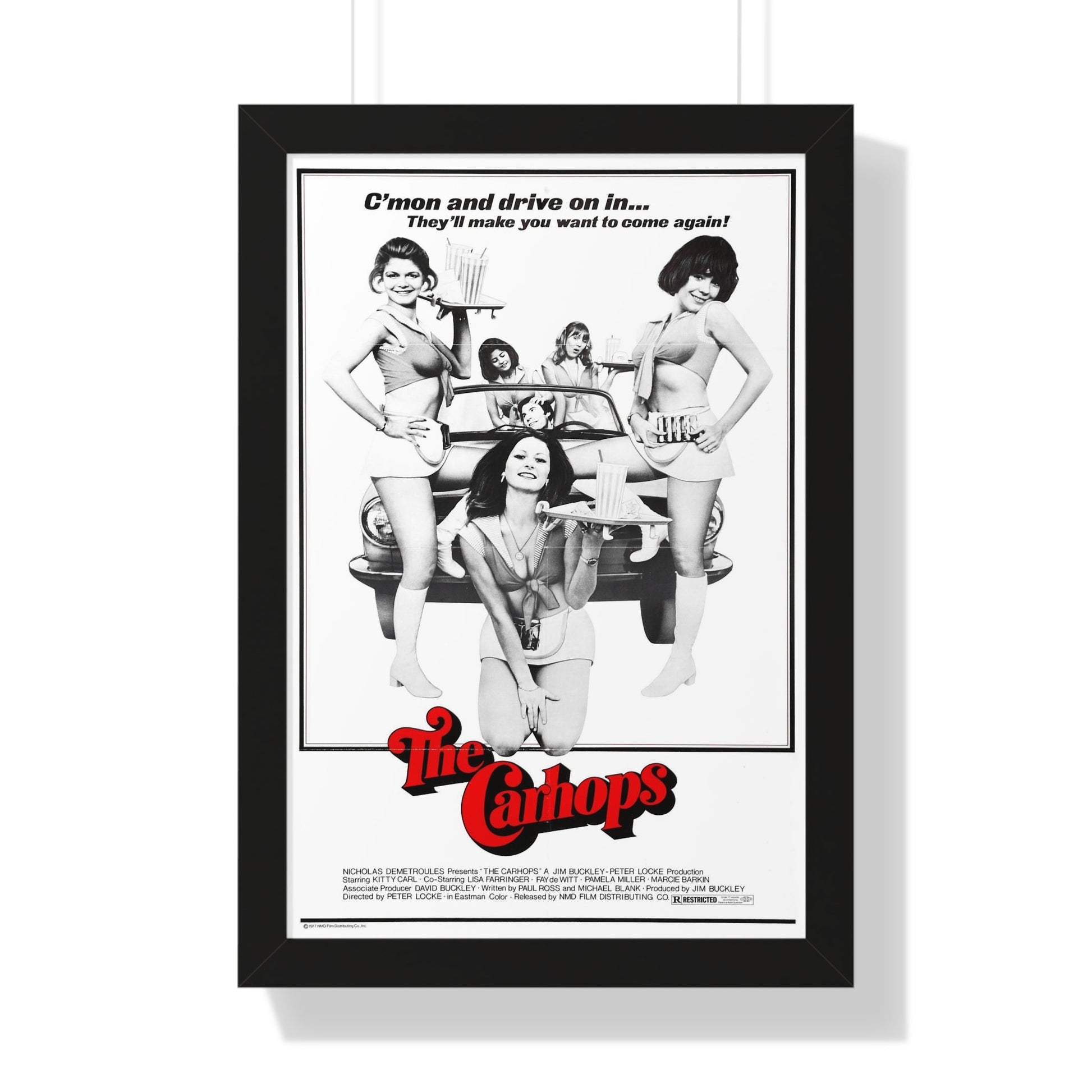 THE CARHOPS 1975 - Framed Movie Poster-16″ x 24″-The Sticker Space