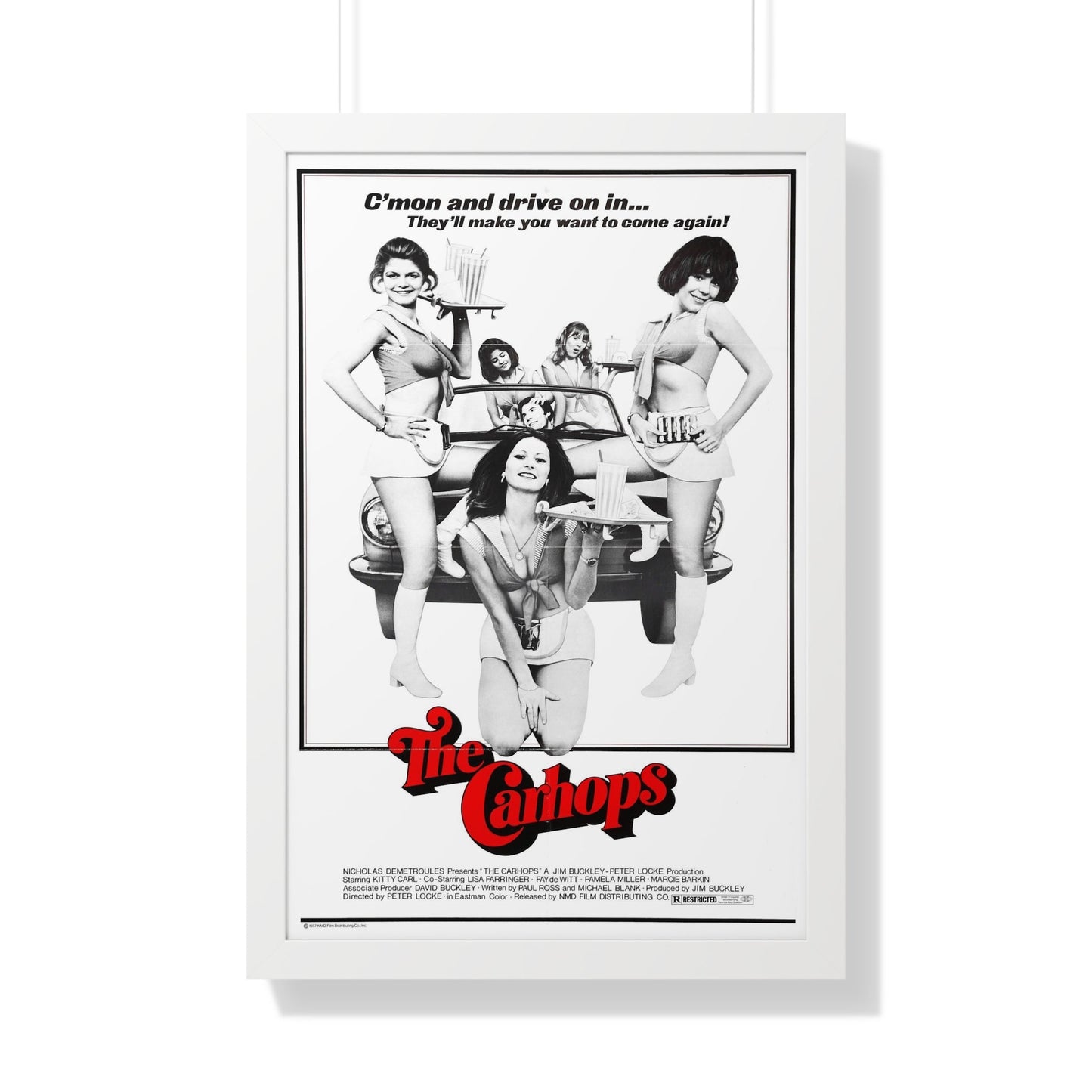 THE CARHOPS 1975 - Framed Movie Poster-20" x 30"-The Sticker Space