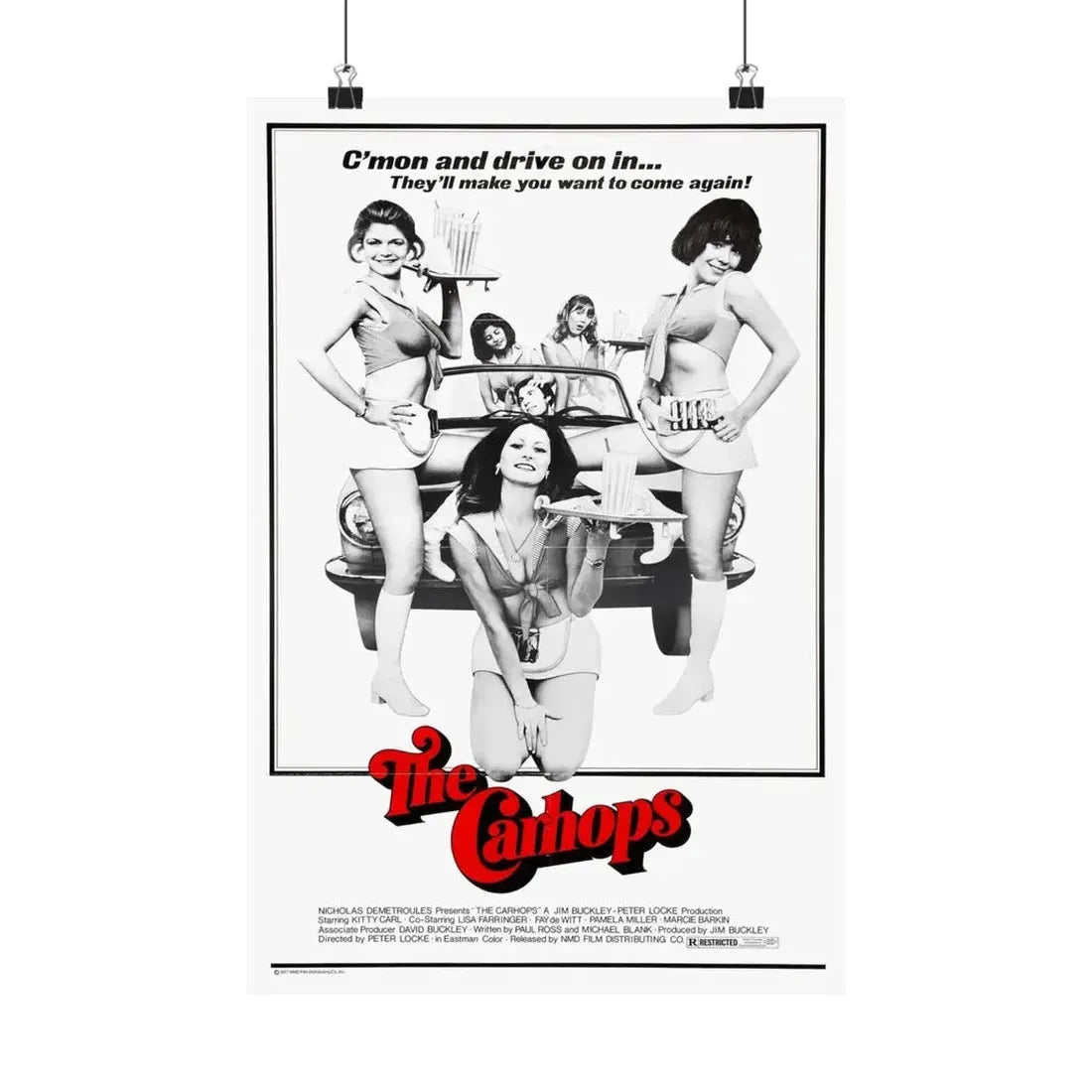THE CARHOPS 1975 - Paper Movie Poster 12″ x 18″ Matte - The Sticker Space