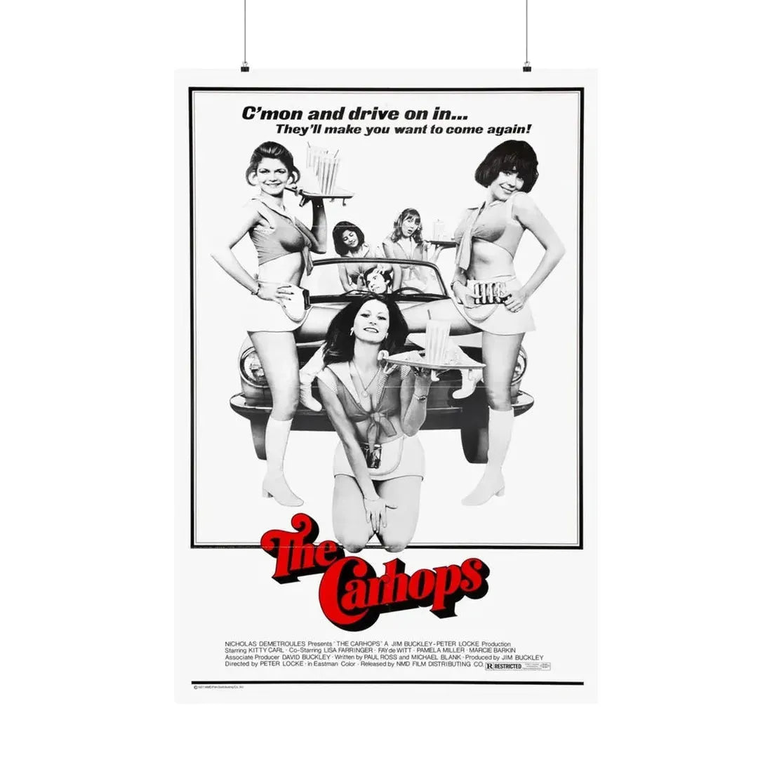 THE CARHOPS 1975 - Paper Movie Poster 36" x 54" Matte - The Sticker Space