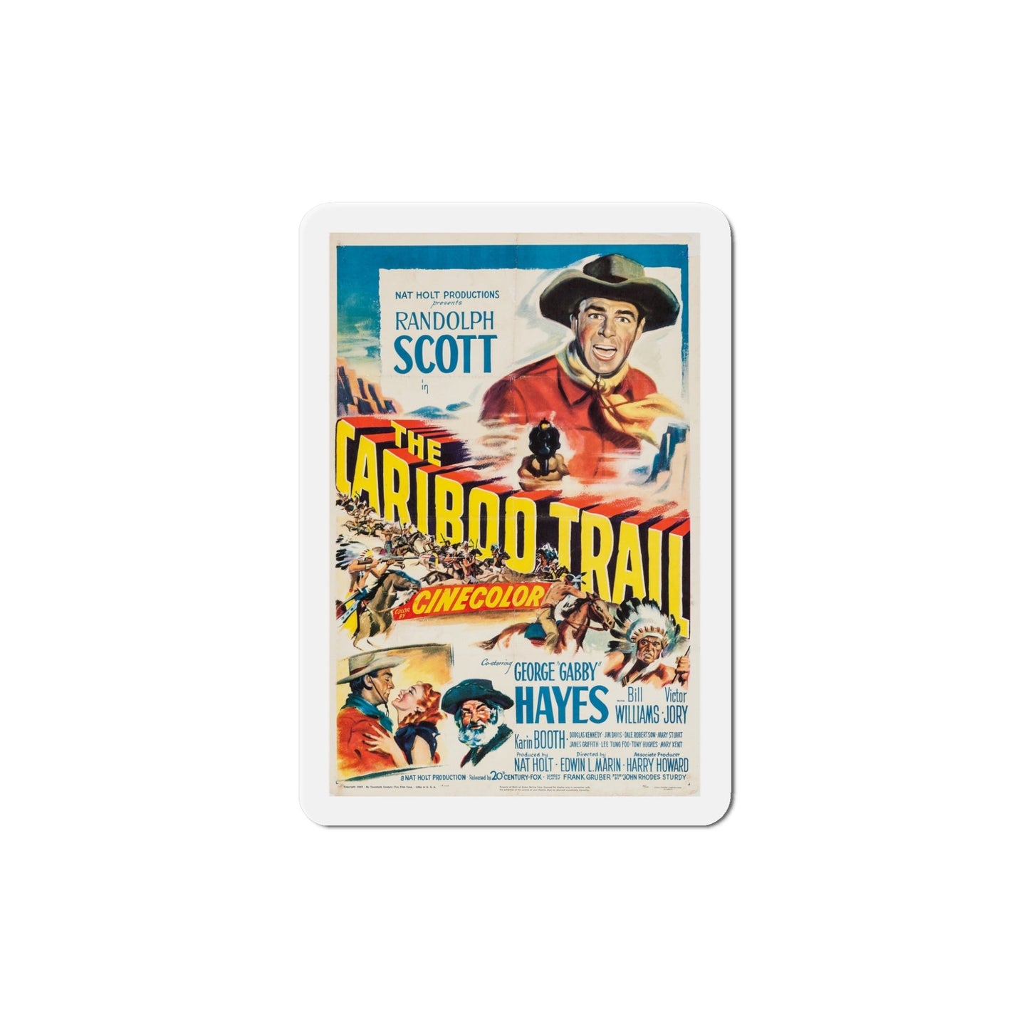 The Cariboo Trail 1950 Movie Poster Die-Cut Magnet-5 Inch-The Sticker Space