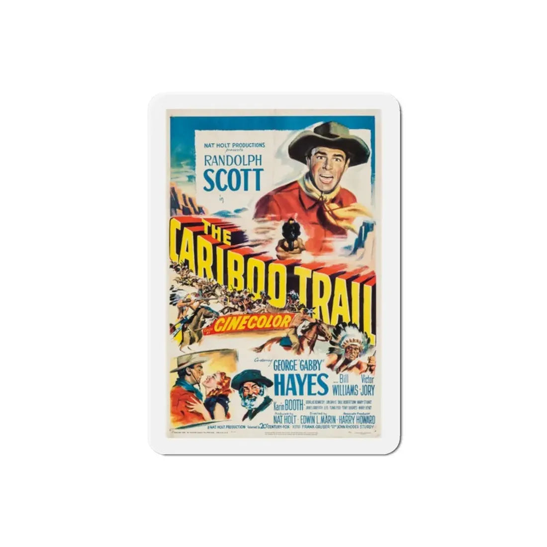 The Cariboo Trail 1950 Movie Poster Refrigerator Magnet 2 Inch - The Sticker Space