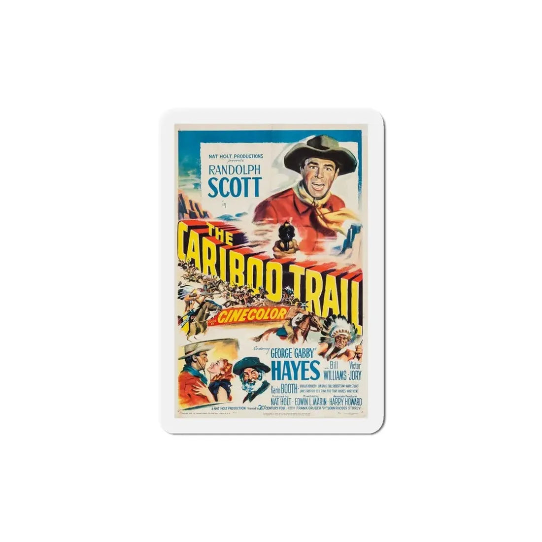 The Cariboo Trail 1950 Movie Poster Refrigerator Magnet 6 Inch - The Sticker Space