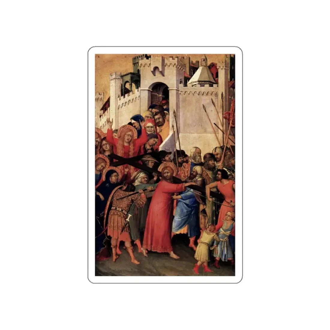 The Carrying of the Cross (Artwork) STICKER Vinyl Die-Cut Decal White Die-Cut 5 Inch - The Sticker Space