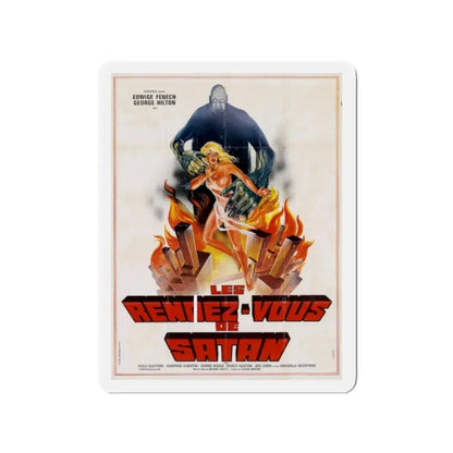 THE CASE OF THE BLOODY IRIS (FRENCH) 1972 Movie Poster - Refrigerator Magnet 2 Inch Die-Cut - The Sticker Space