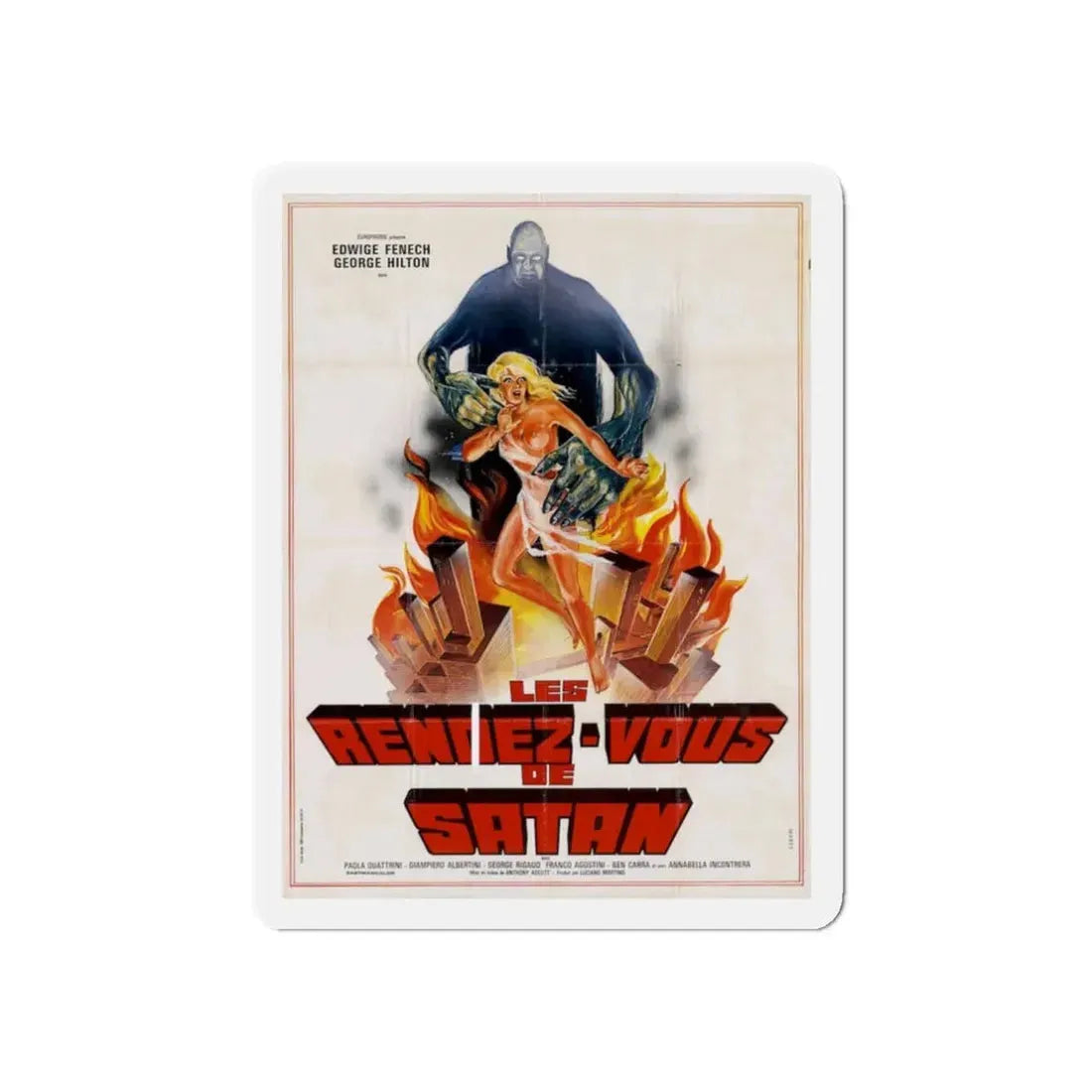 THE CASE OF THE BLOODY IRIS (FRENCH) 1972 Movie Poster - Refrigerator Magnet 3 Inch Die-Cut - The Sticker Space