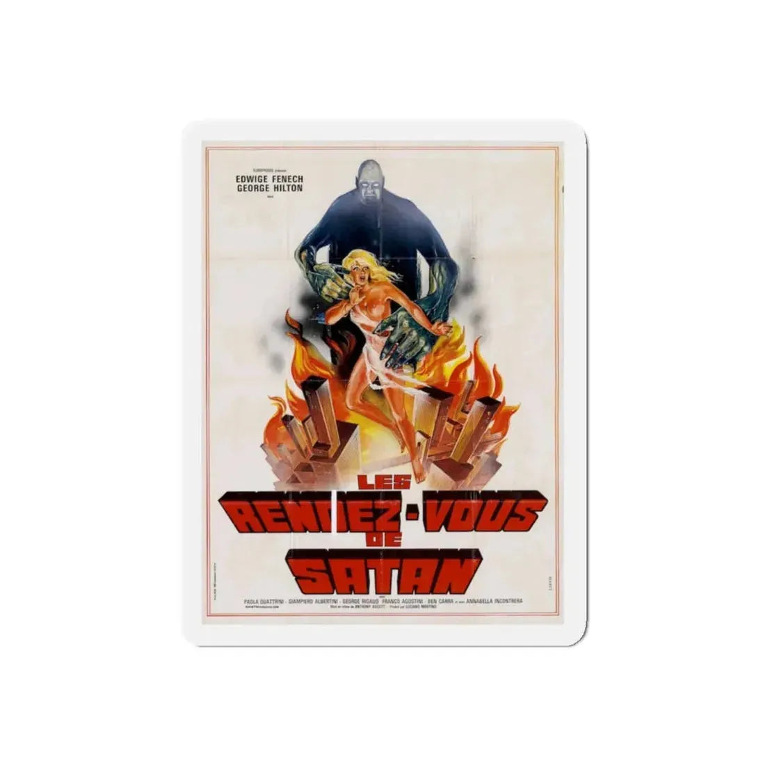 THE CASE OF THE BLOODY IRIS (FRENCH) 1972 Movie Poster - Refrigerator Magnet 4 Inch Die-Cut - The Sticker Space