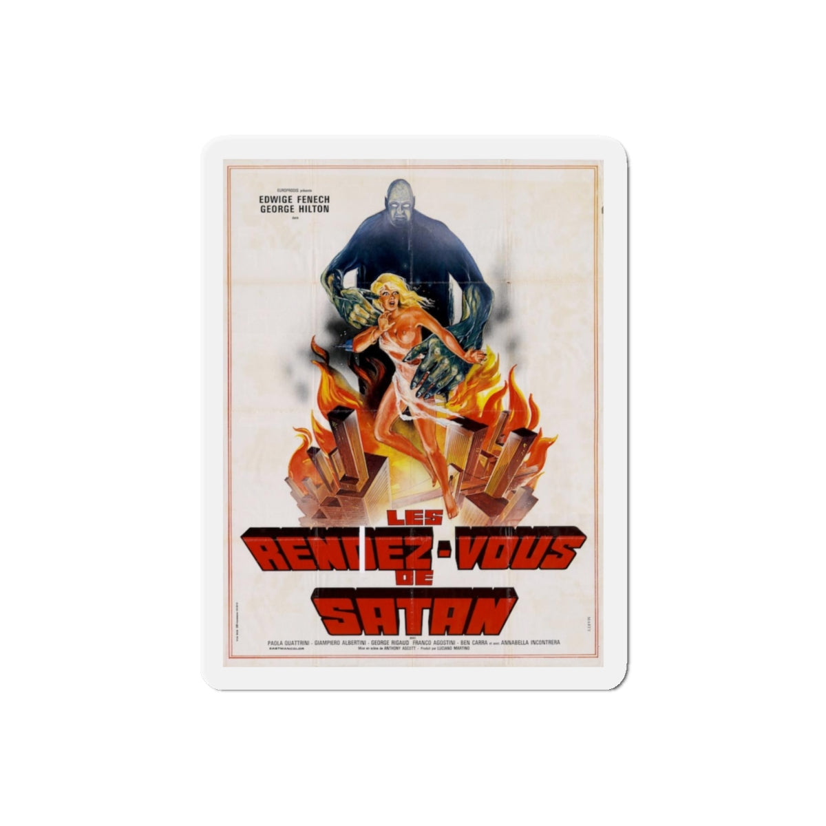 THE CASE OF THE BLOODY IRIS (FRENCH) 1972 Movie Poster - Refrigerator Magnet-6" × 6"-The Sticker Space