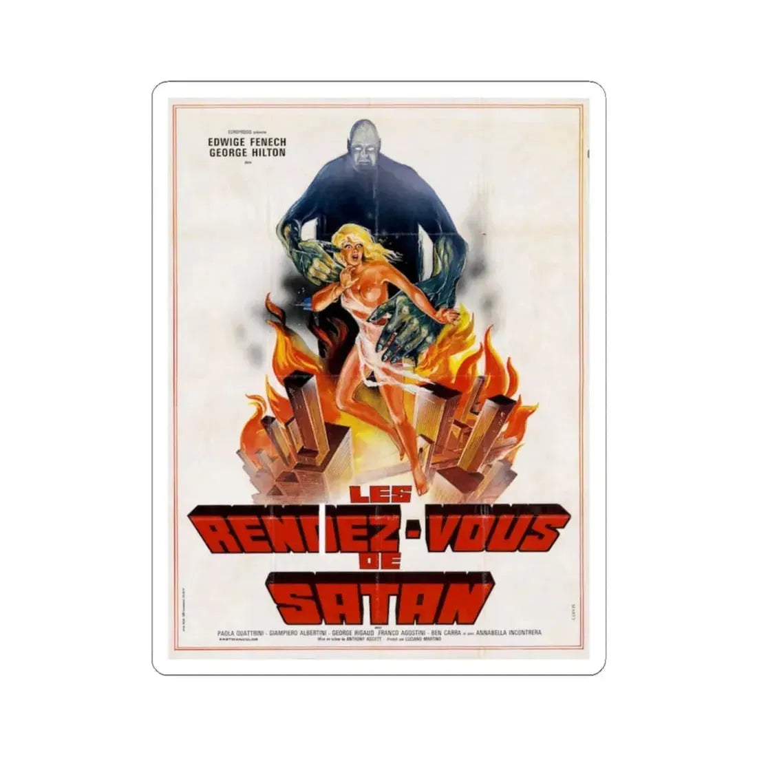 THE CASE OF THE BLOODY IRIS (FRENCH) 1972 Movie Poster - STICKER Vinyl Kiss-Cut Decal 4 Inch White - The Sticker Space