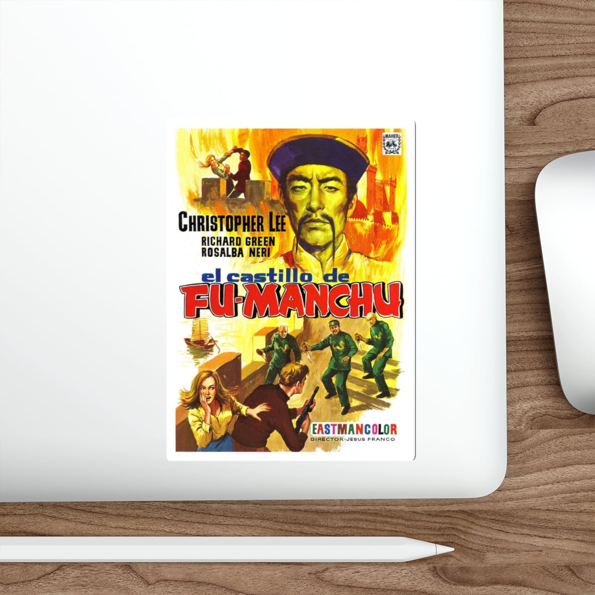 THE CASTLE OF FU-MANCHU 1969 Movie Poster STICKER Vinyl Die-Cut Decal-The Sticker Space