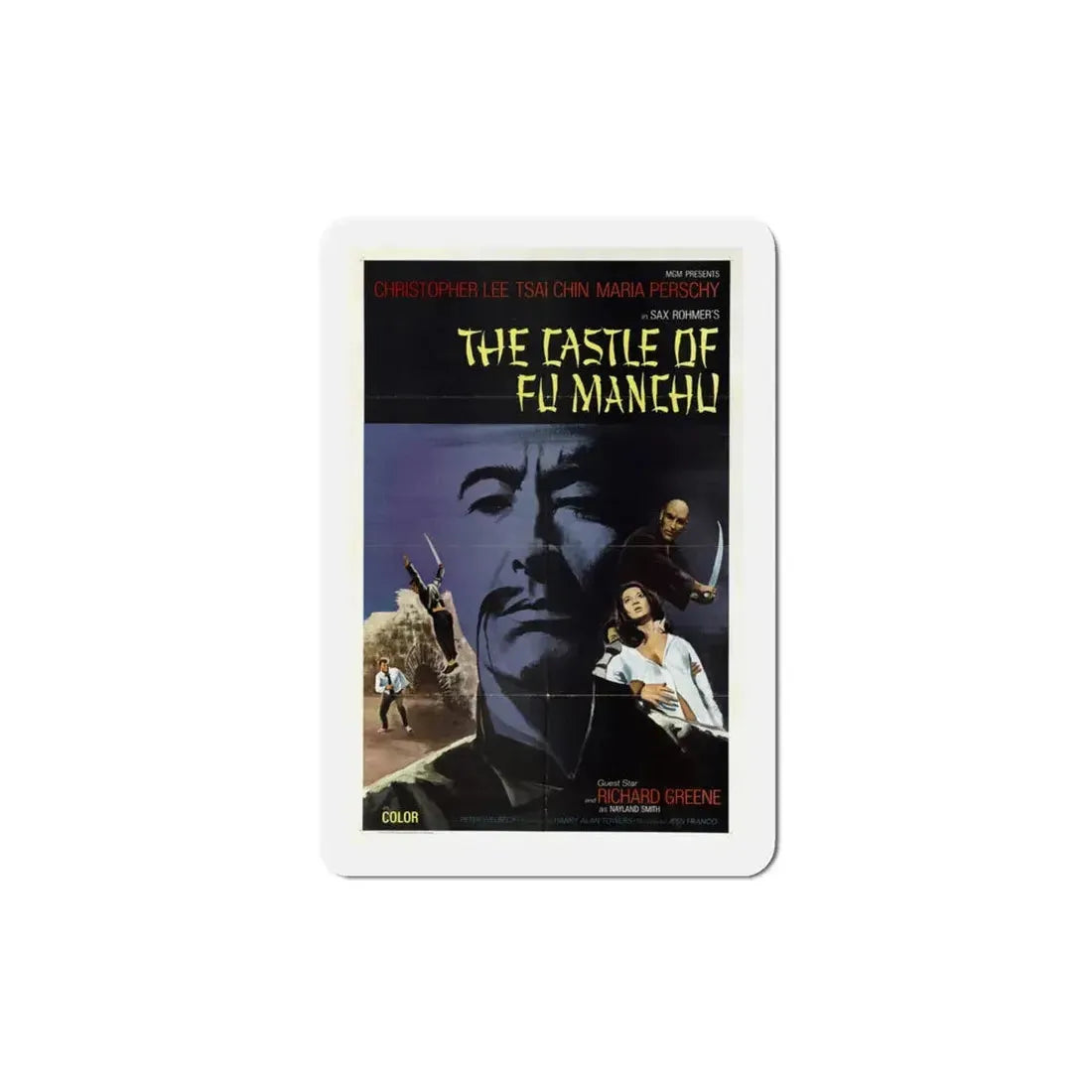 The Castle of Fu Manchu 1972 Movie Poster Refrigerator Magnet 4 Inch - The Sticker Space