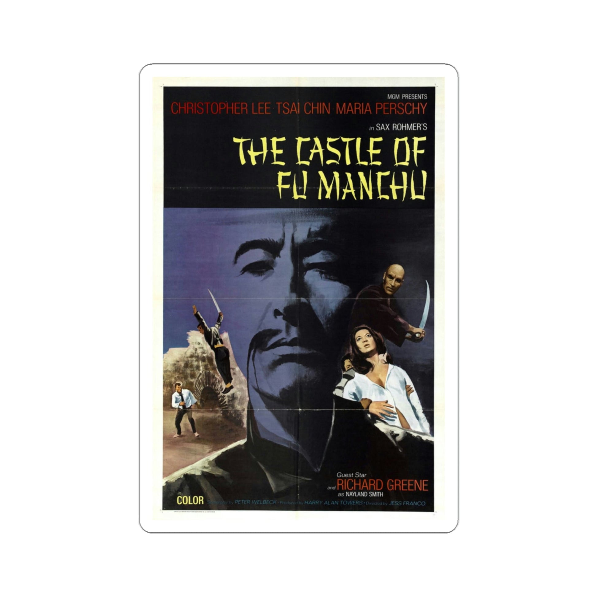 The Castle of Fu Manchu 1972 Movie Poster STICKER Vinyl Die-Cut Decal-3 Inch-The Sticker Space