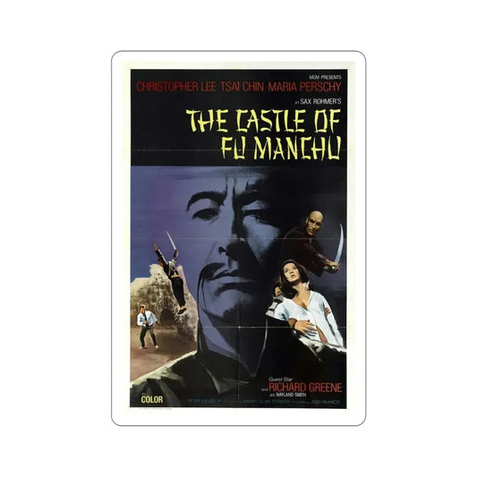 The Castle of Fu Manchu 1972 Movie Poster STICKER Vinyl Die-Cut Decal 6 Inch - The Sticker Space