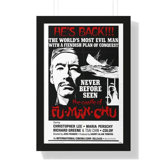 THE CASTLE OF FU MANCHU (2) 1969 - Framed Movie Poster 16″ x 24″ Black - The Sticker Space