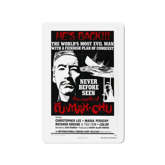 THE CASTLE OF FU MANCHU (2) 1969 Movie Poster - Refrigerator Magnet 2 Inch Die-Cut - The Sticker Space