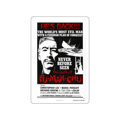 THE CASTLE OF FU MANCHU (2) 1969 Movie Poster STICKER Vinyl Die-Cut Decal 2 Inch - The Sticker Space