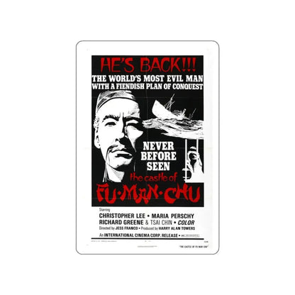 THE CASTLE OF FU MANCHU (2) 1969 Movie Poster STICKER Vinyl Die-Cut Decal 3 Inch - The Sticker Space