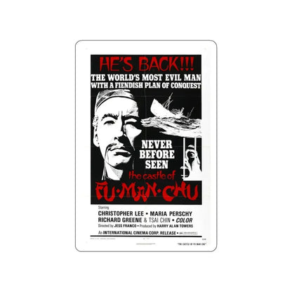 THE CASTLE OF FU MANCHU (2) 1969 Movie Poster STICKER Vinyl Die-Cut Decal 5 Inch - The Sticker Space