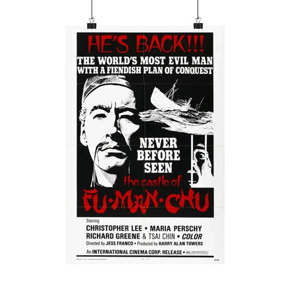 THE CASTLE OF FU MANCHU (2) 1969 - Paper Movie Poster 12″ x 18″ Matte - The Sticker Space