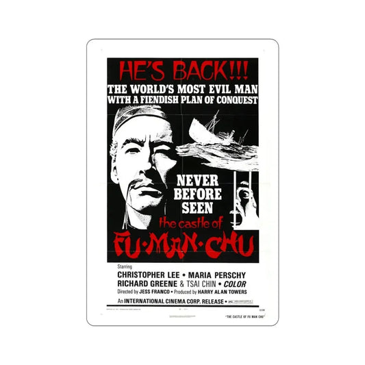 The Castle of Fu Manchu v2 1972 Movie Poster STICKER Vinyl Die-Cut Decal 6 Inch - The Sticker Space