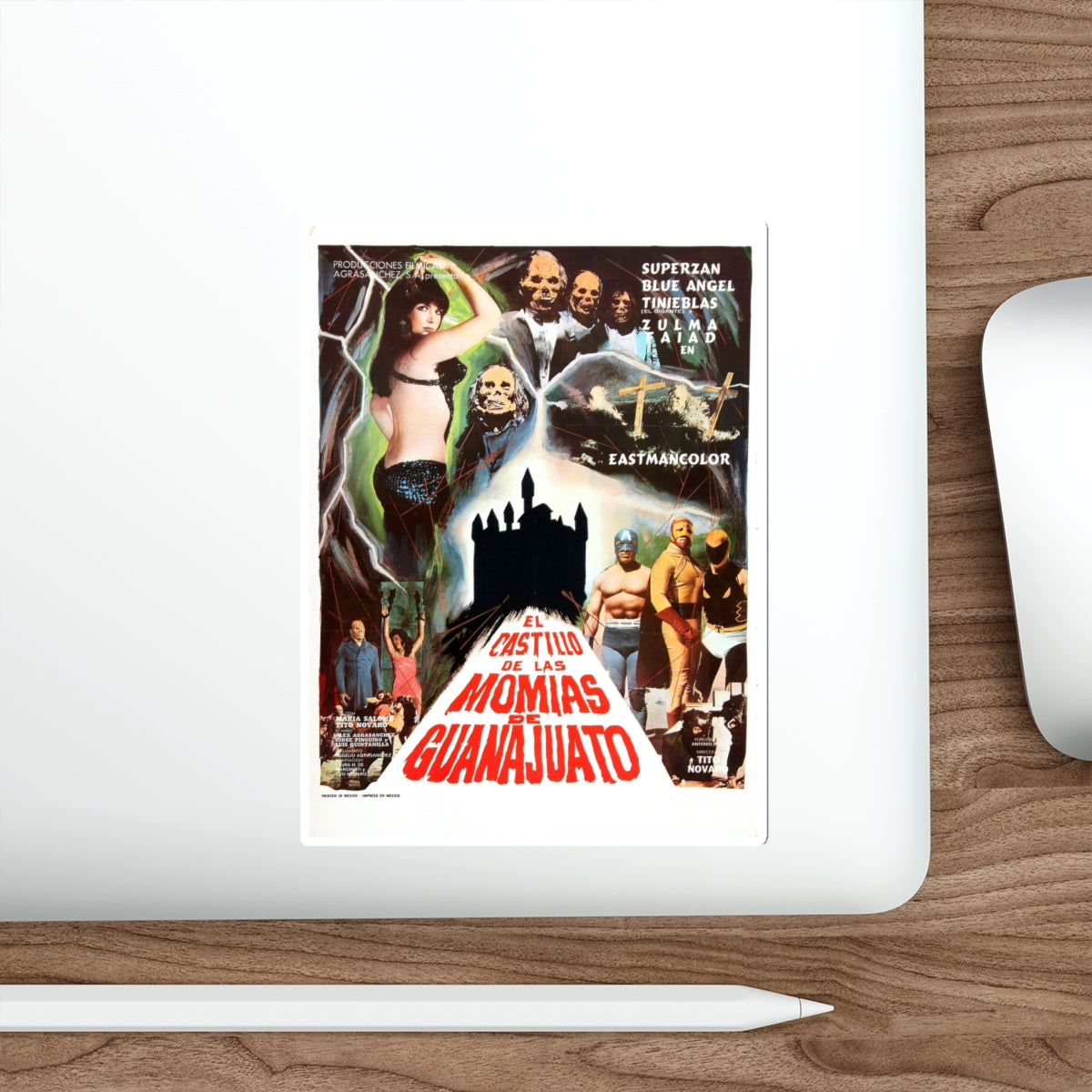 THE CASTLE OF MUMMIES OF GUANAJUATO 1973 Movie Poster STICKER Vinyl Die-Cut Decal-The Sticker Space