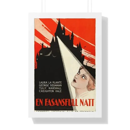 THE CAT AND THE CANARY (SWEDEN) 1927 - Framed Movie Poster 16″ x 24″ White - The Sticker Space