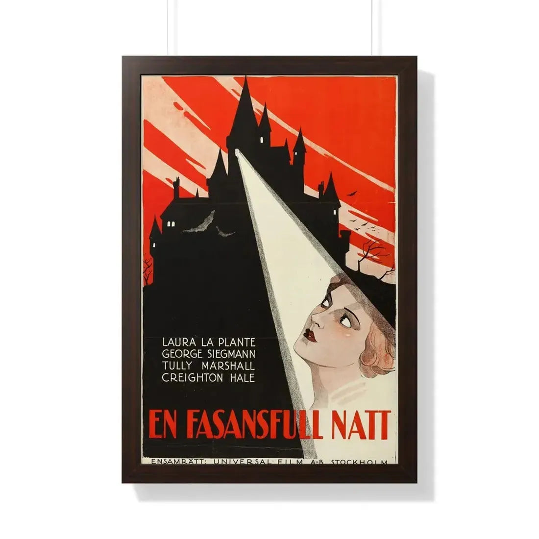 THE CAT AND THE CANARY (SWEDEN) 1927 - Framed Movie Poster 20" x 30" Walnut - The Sticker Space