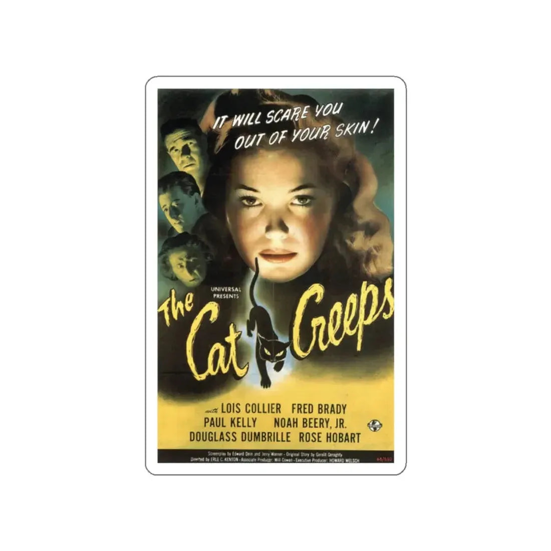 THE CAT CREEPS 1946 Movie Poster STICKER Vinyl Die-Cut Decal 2 Inch - The Sticker Space