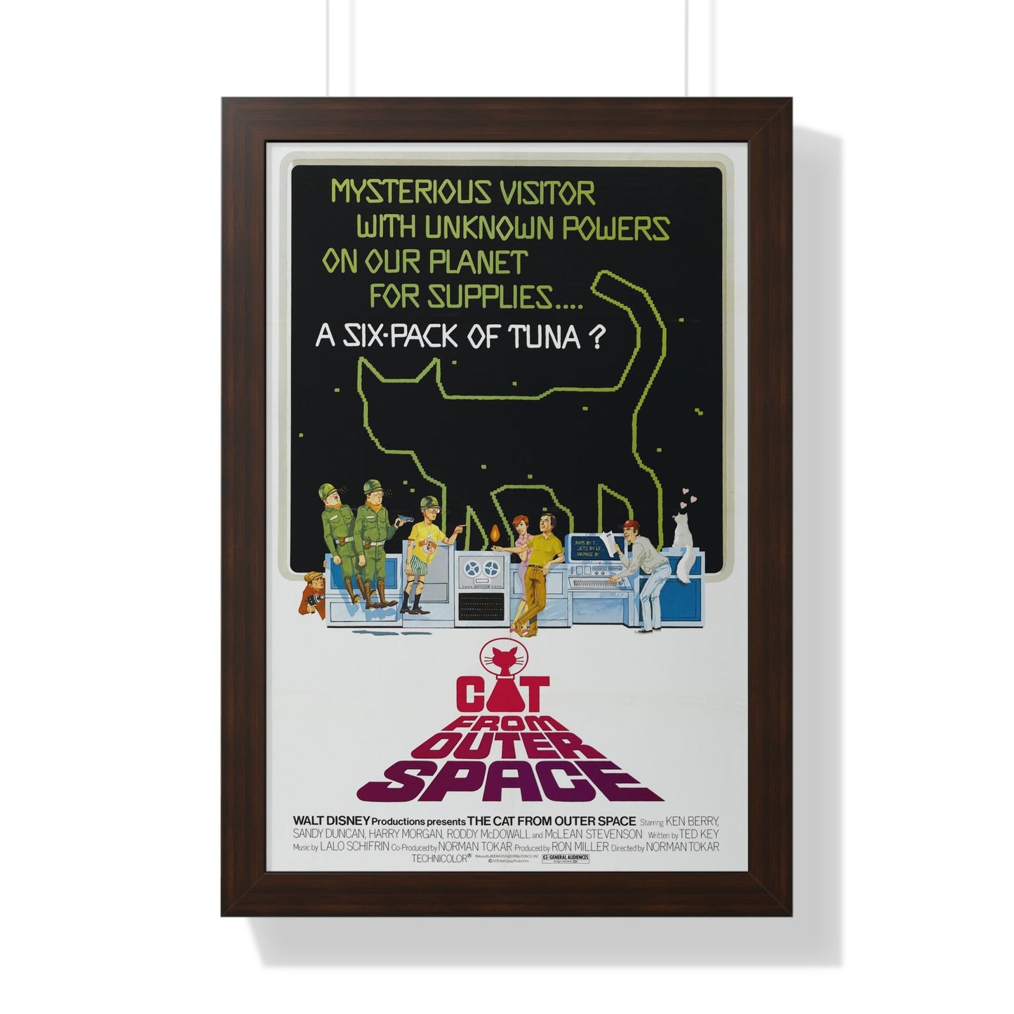 THE CAT FROM OUTER SPACE 1978 - Framed Movie Poster-16″ x 24″-The Sticker Space