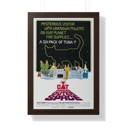 THE CAT FROM OUTER SPACE 1978 - Framed Movie Poster 16″ x 24″ Walnut - The Sticker Space