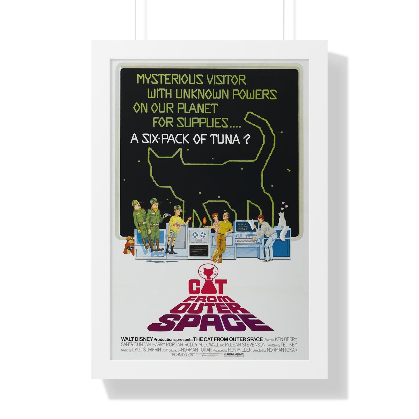 THE CAT FROM OUTER SPACE 1978 - Framed Movie Poster-16″ x 24″-The Sticker Space