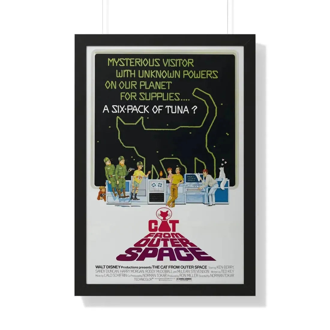 THE CAT FROM OUTER SPACE 1978 - Framed Movie Poster 20" x 30" Black - The Sticker Space