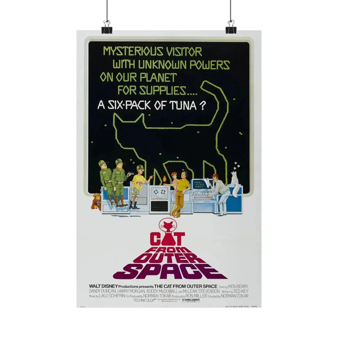 THE CAT FROM OUTER SPACE 1978 - Paper Movie Poster 12″ x 18″ Matte - The Sticker Space